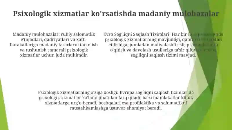 Yevropa Davlatlarining Sog'Liqni Saqlash Tizimida Psixologik Xizmatning O'Ziga Xosligi 4