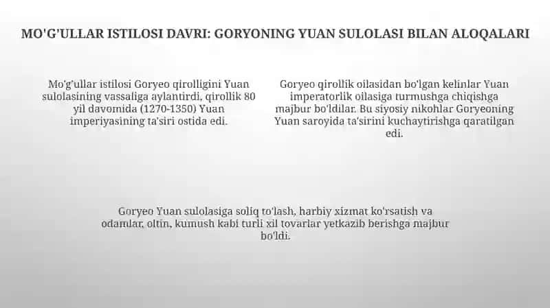 Goryeo va Xitoy (Song, Yuan) munosabatlari 4
