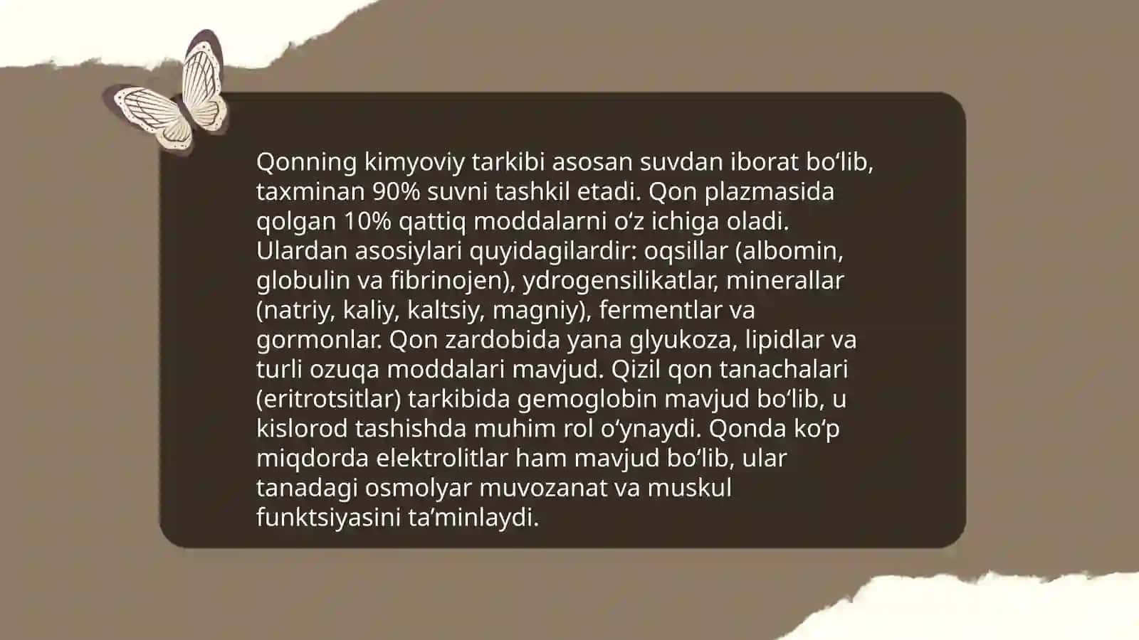 Qonning fizik-kimyoviy xususiyatlari oʻzgarishlari 4