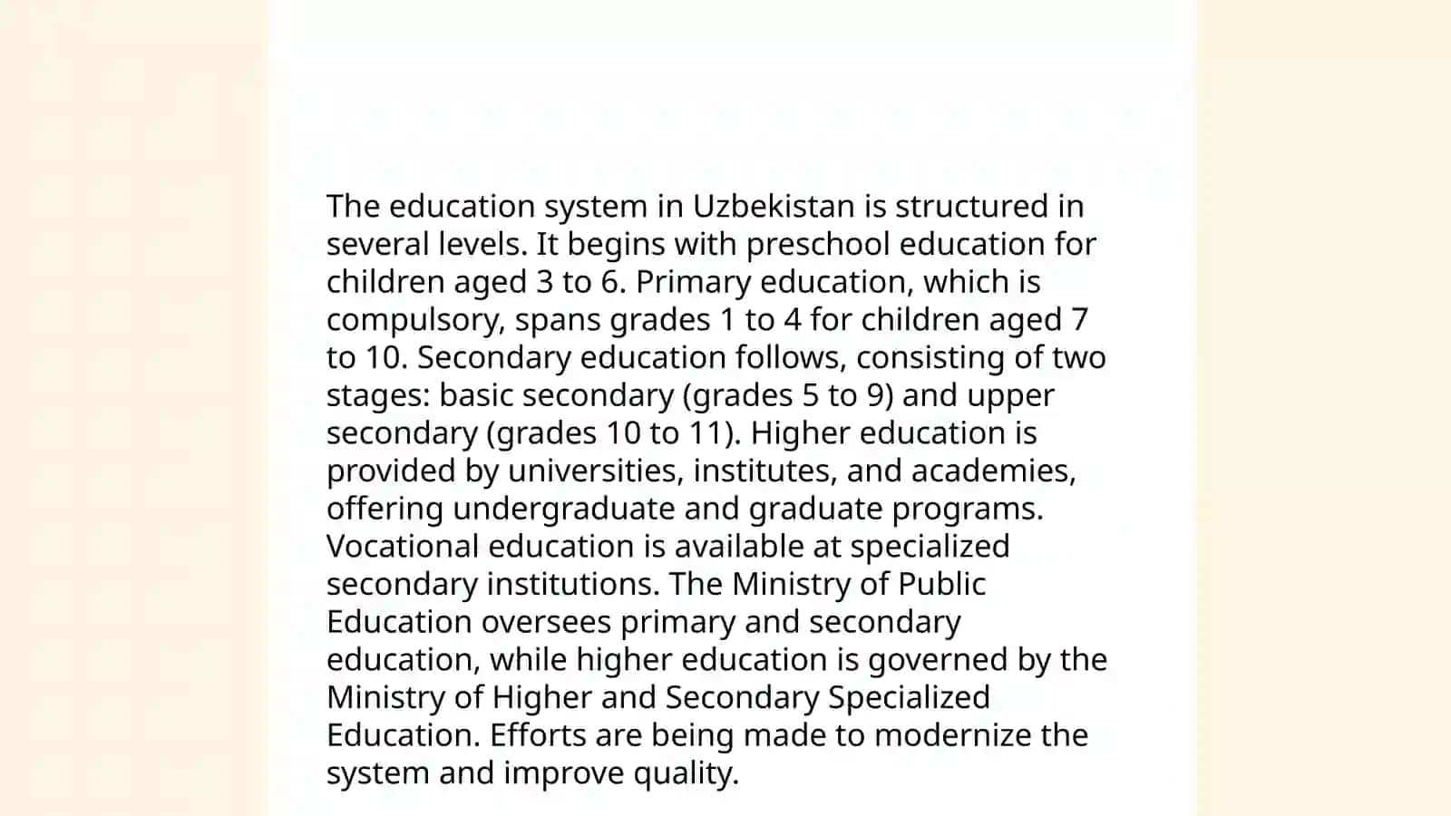 The education system of uzbekistan 4