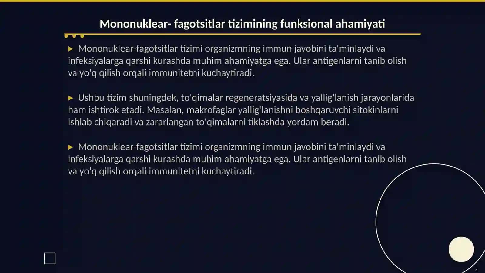 Mononuklear- fagotsitlar tizimi. Tarkibi,funksional ahamiyati. Gistomoslik bosh kompleksi va antigen taqdim qilish 4