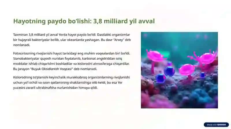 Yer taraqqiyoti 4