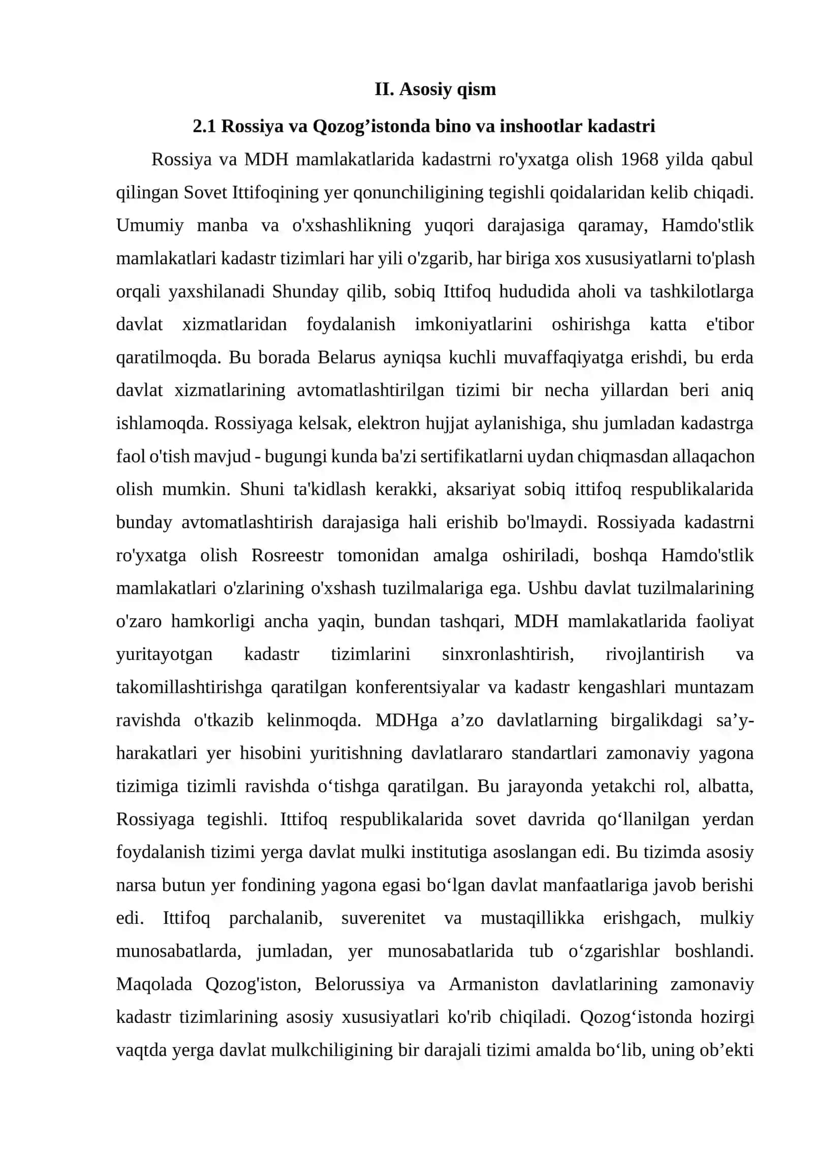 MDH davlatlarida bin ova inshootlar davlat kadastrining yuritilishi 4