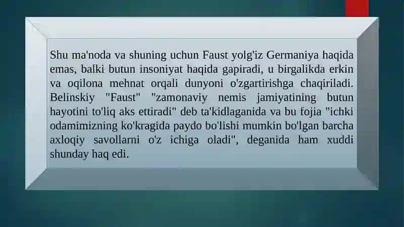 Gyote "Faust" asarida umuminsoniy goyalar 4