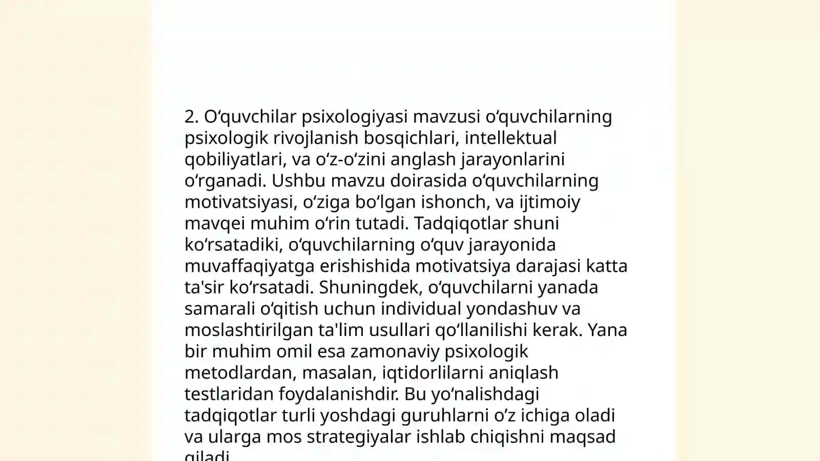 Ta'lim jarayonining pisixologik mazmuni, tarkibiy tuzilishi 4