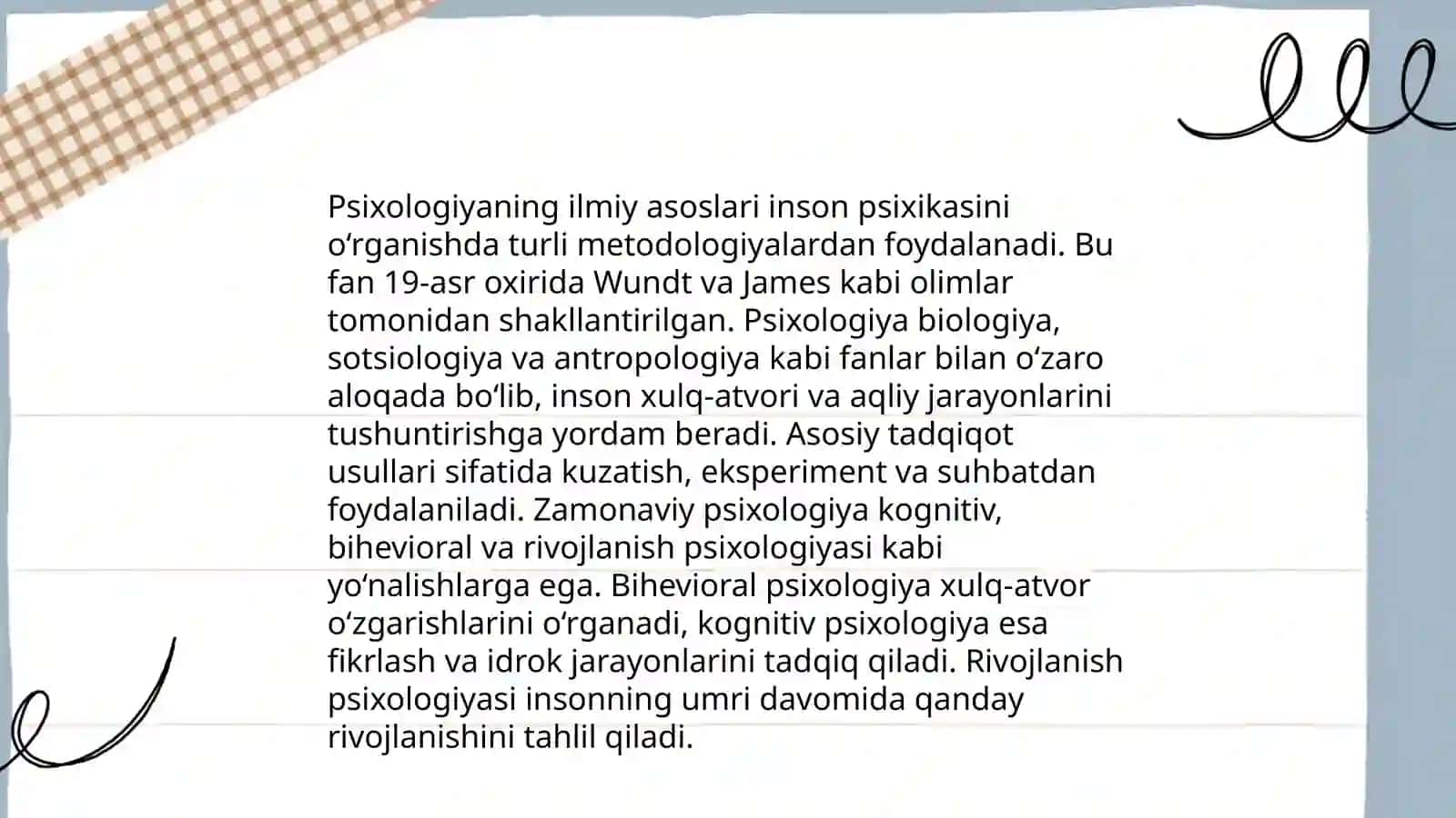 Psixologiyaning predmeti va rivojlanish tarixi 4