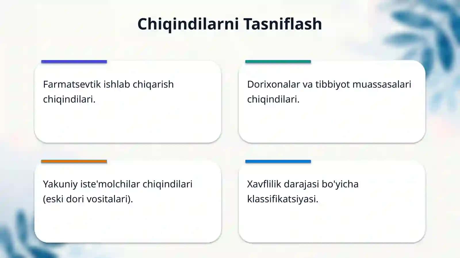 Farmasevtik chiqindilarni yóq qilishning ekologik jihatlari 4