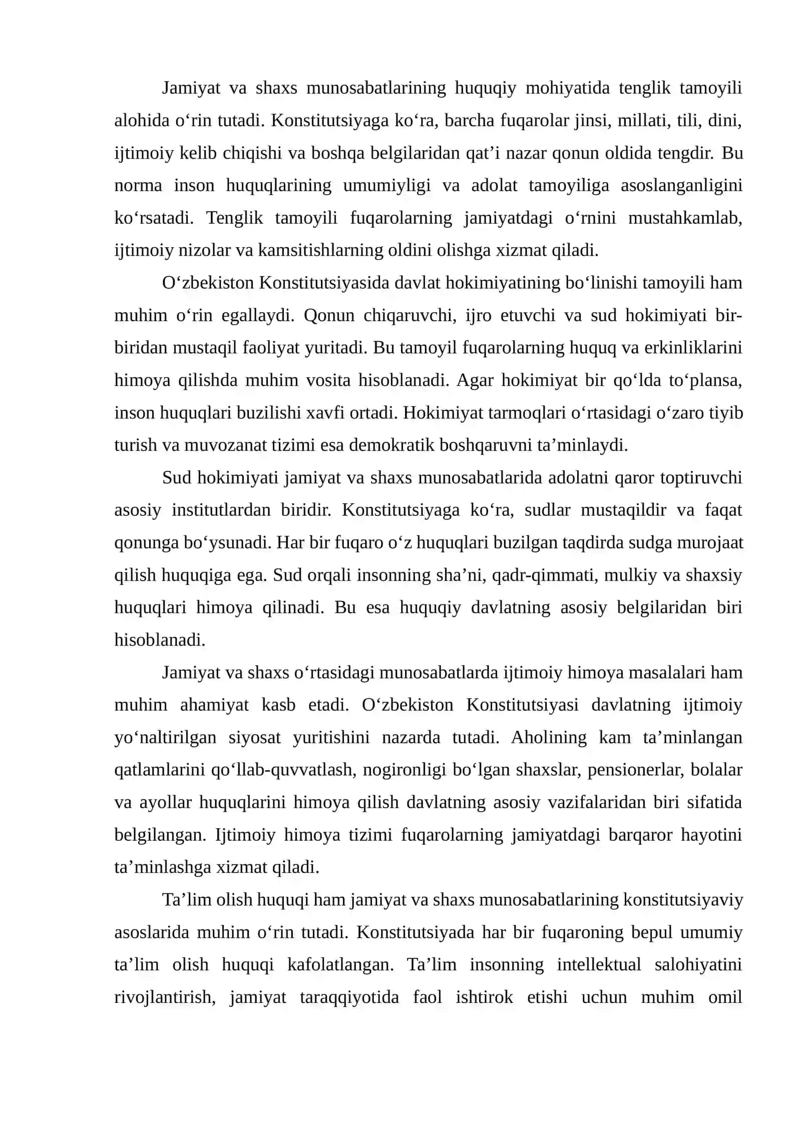 O'zbekistonda jamiyat va shaxs munosabatlarining konstitutsiyaviy asoslari 4