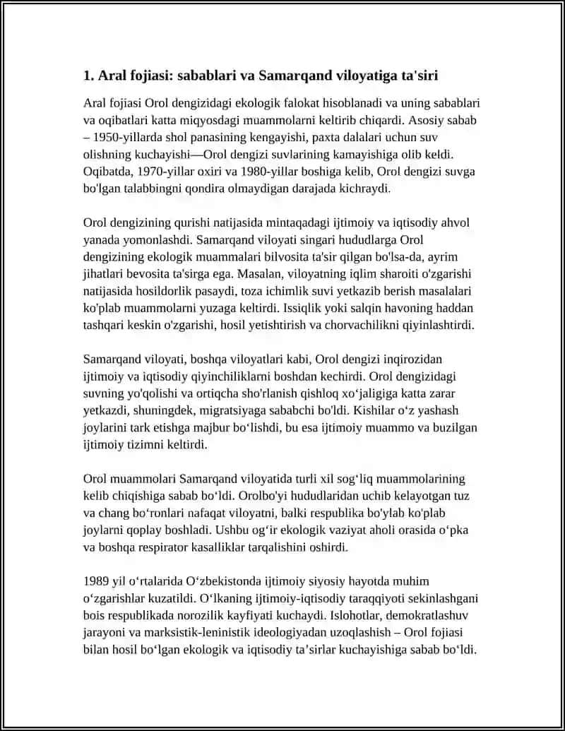 SAMARQAND VILOYATI TOSHKENT KIMYO XALQARO UNVERSITETI SAMARQAND FILYALIB1-KURS BOSHLANĢICH TA'LIM 254-GURUH MUZRABOVA GULHAYO OROL FOJIASI FARĢONA VOQEALARI 1989 YIL ÒRTALARIDA RESPUBLIKA IJTIMOIY SIYOSIY HAYOTDAGI ÒZGARISHLARI 4