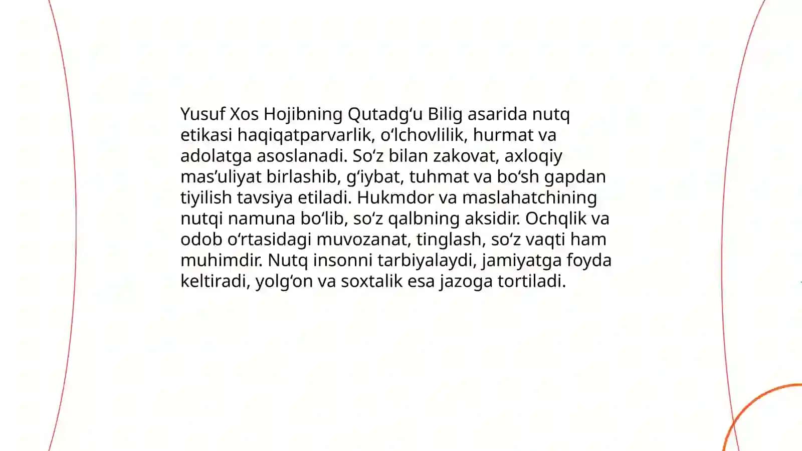 "Qutadgʻu blig" asarida nutq madaniyatiga oid qarashlari 4