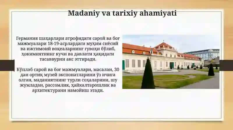Germaniya shaharlari atrofidagi saroy va park majmualari 4