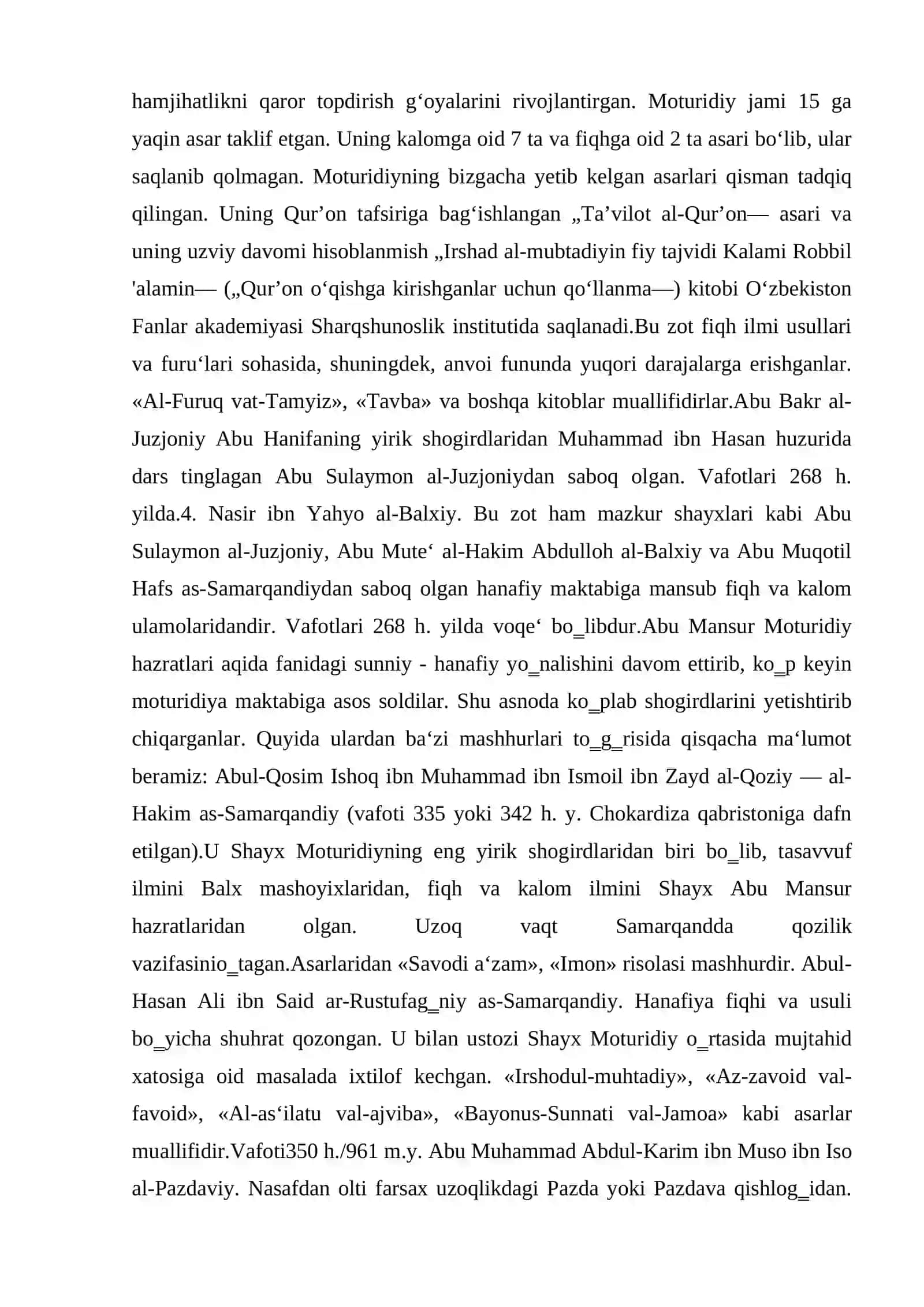 Abu Mansur al Moturidiy buyuk kalom imomi 4
