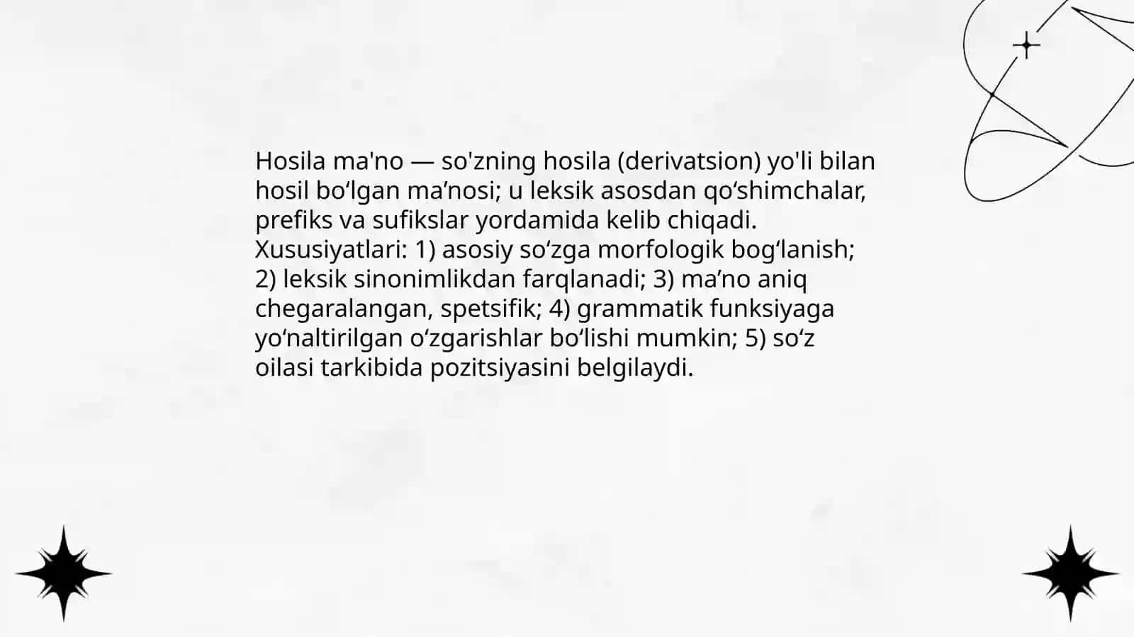 Leksik ma’no va hosila ma’no, ularning farqlanishi 4