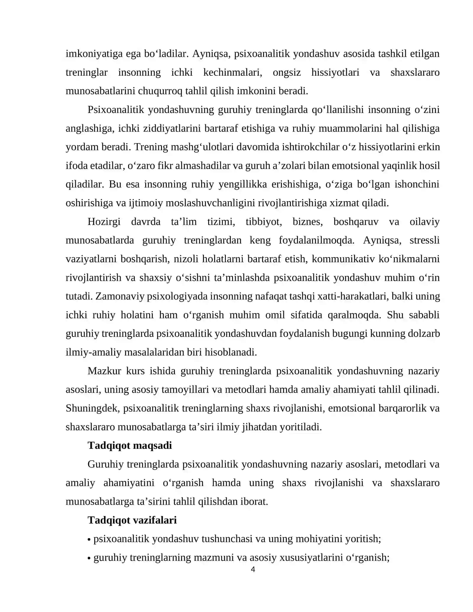 Guruhiy treninglarda psixoanalitik yondashuvning qo'llanilishi 4