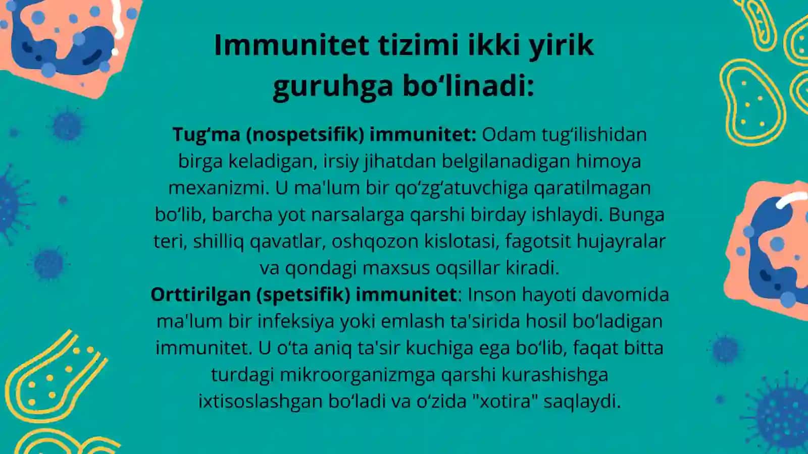 IMMUNITET HAQIDA TUSHUNCHA | Immun tizimi, turlari va organizm himoyasi | 15 slaydli taqdimot 4