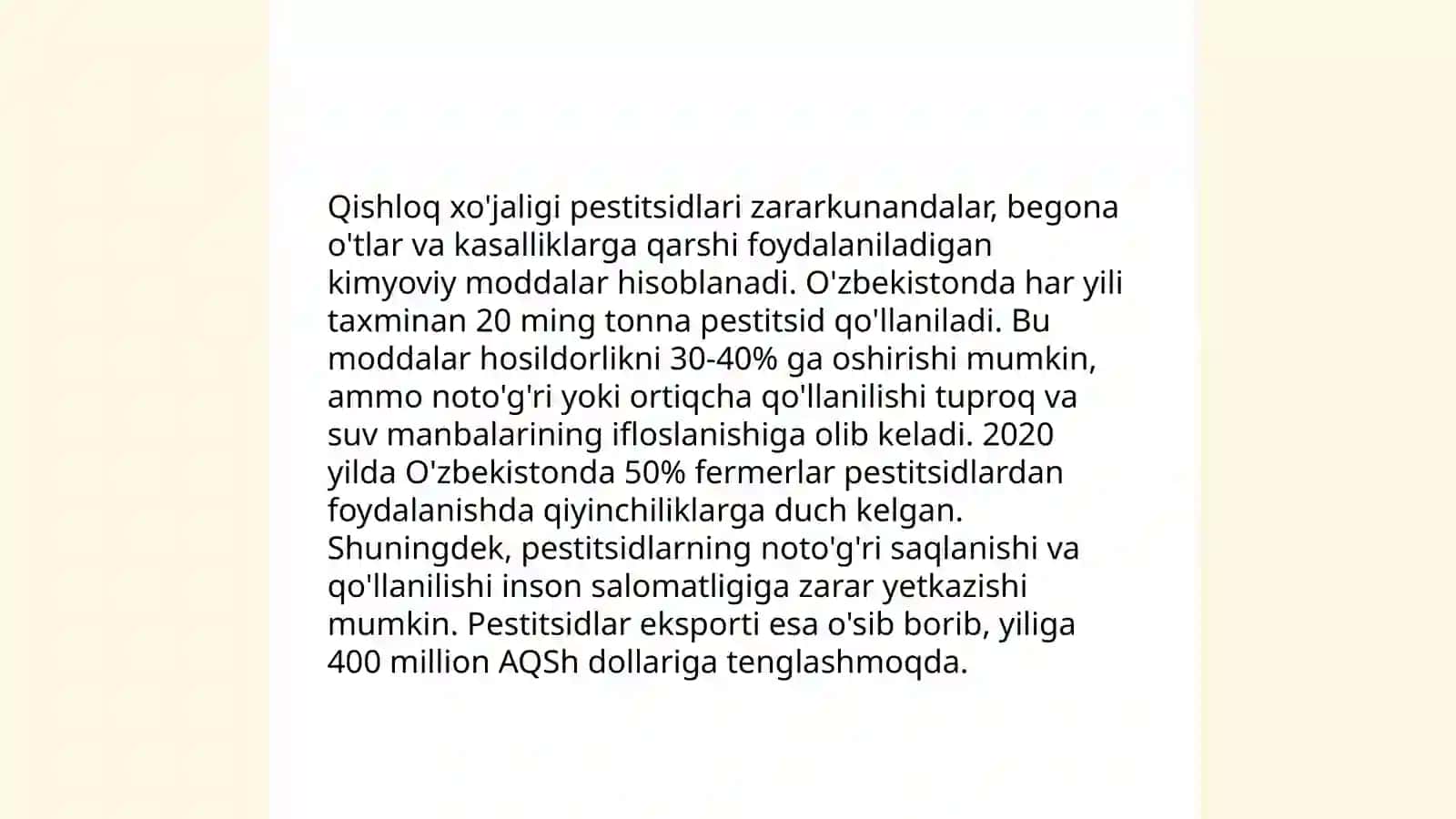 Oʻzbekistondagi suv resurslarining ifloslanish manbaalari 4