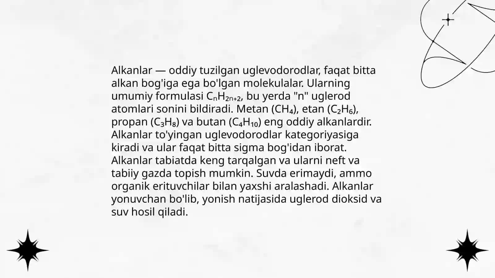 Organik kimyo asoslari. Organik birikmalarning sinflari 4