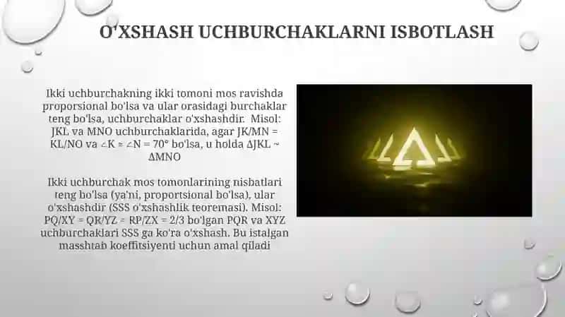 O'xshash uchburchaklar o'xshashligi 4