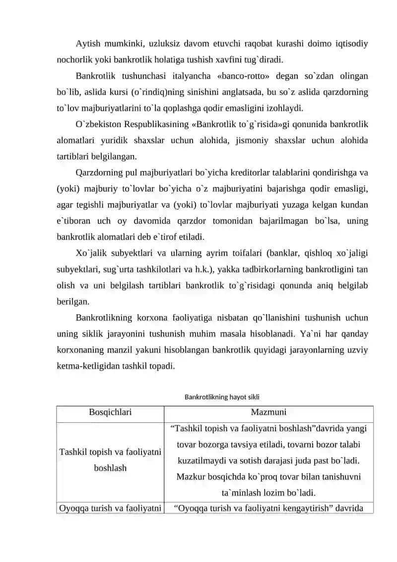 Iqtisodiy nochorlik (bankrotlik)ni baholash va tahlil qilish 4