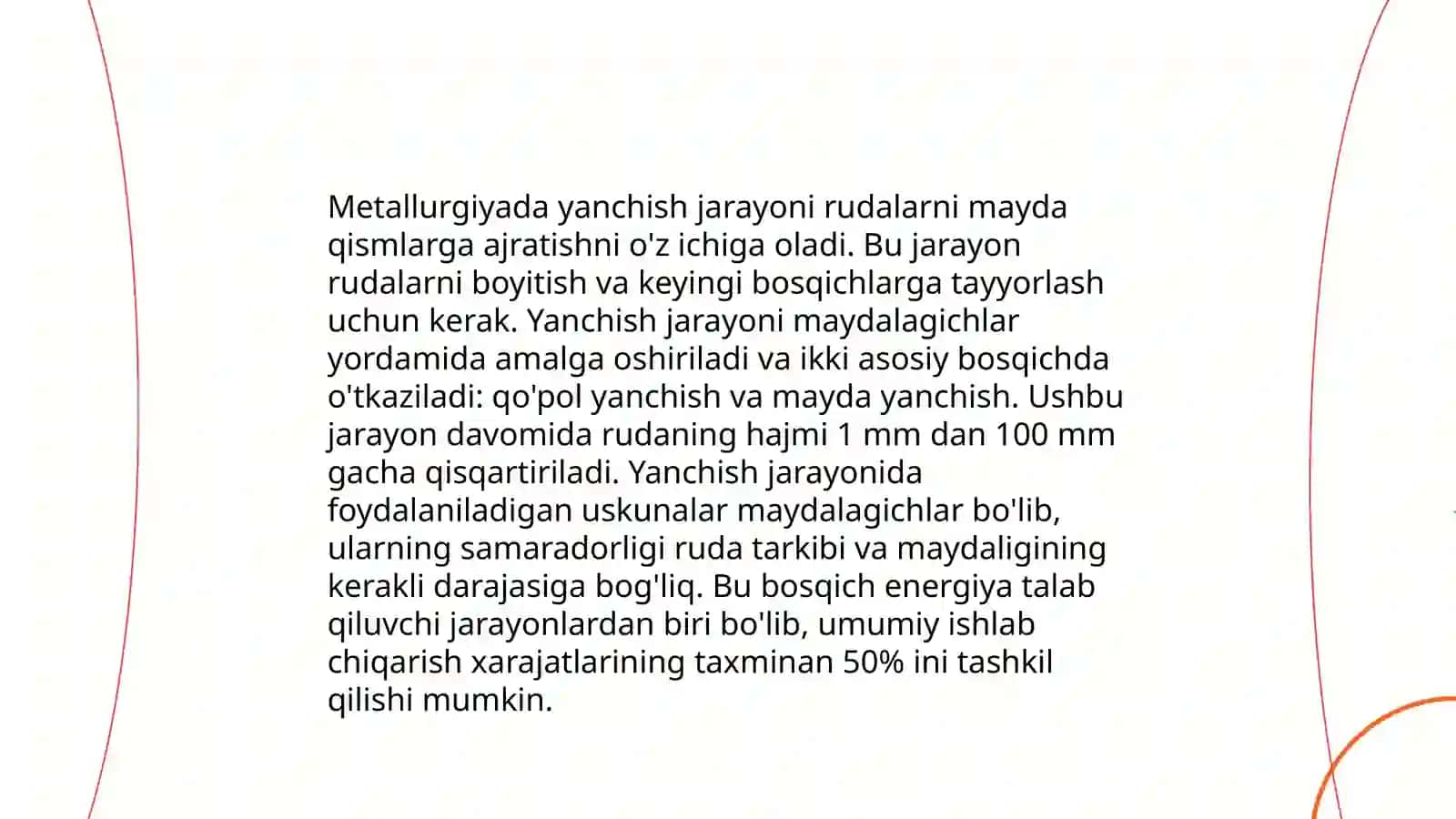 Metallurgiyada Yanchish Dastgohlari haqida 4