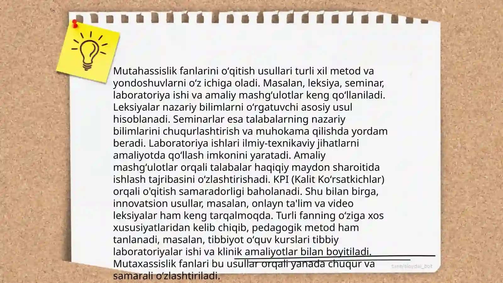 Mutahassislik fanlarini oʻqitish metodikasi fani maqsadlari 4