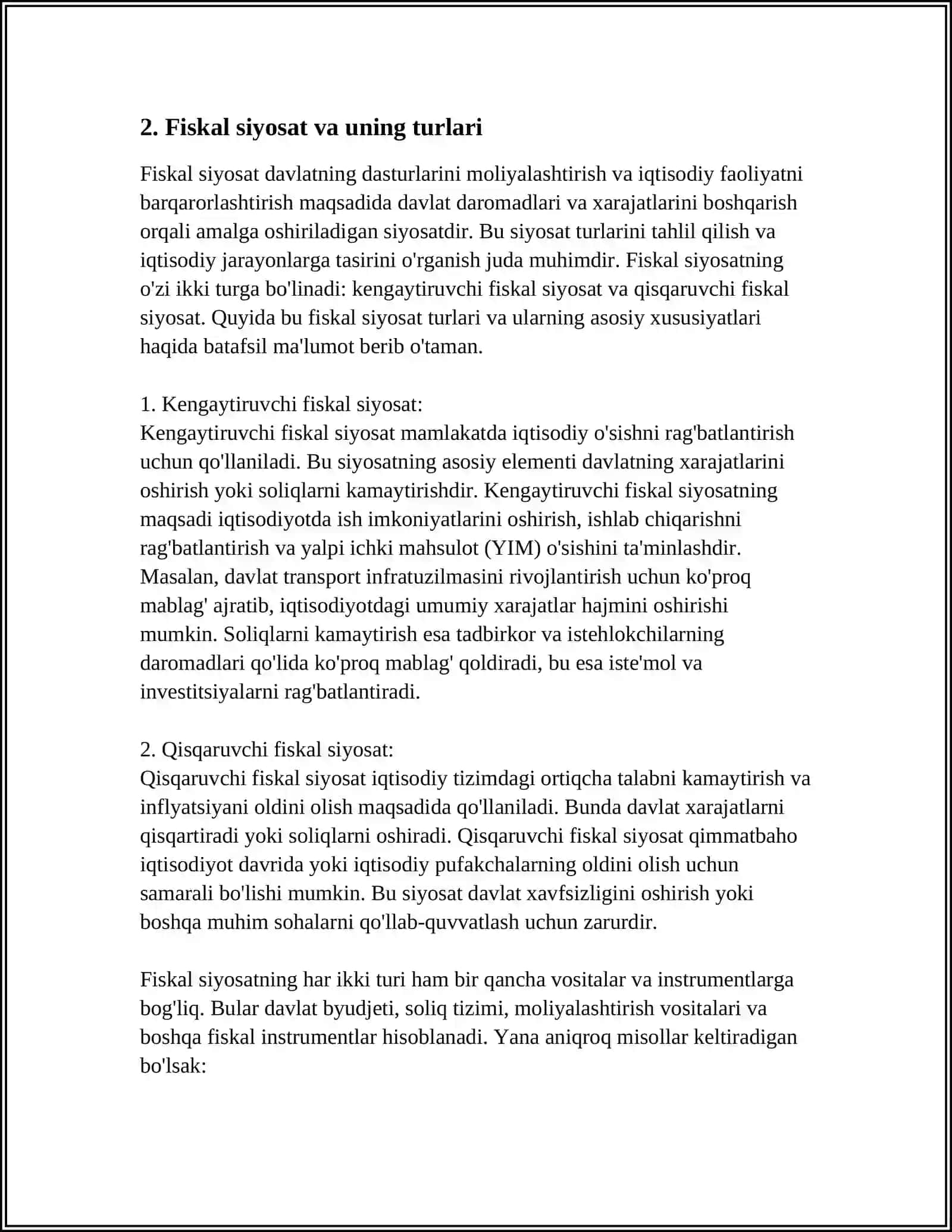 IQTISODIYOTNI DAVLAT TOMONIDAN TARTIBLASHNING CHORA TADBIRLARI 4