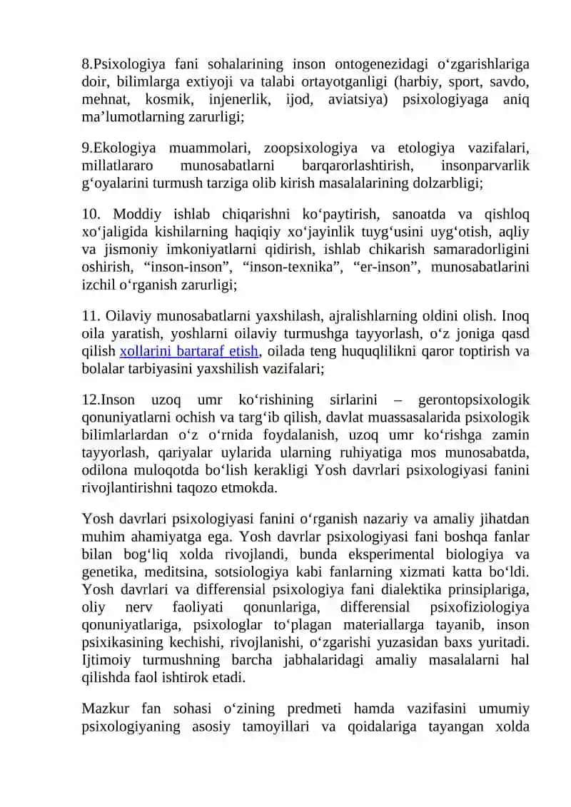 Yosh davrlari psixologiyasi fanining PREDMETI VA VAZIFALARI 4