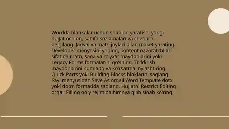 Word matn taxrirlagichda turli xil blankalar yaratish 4
