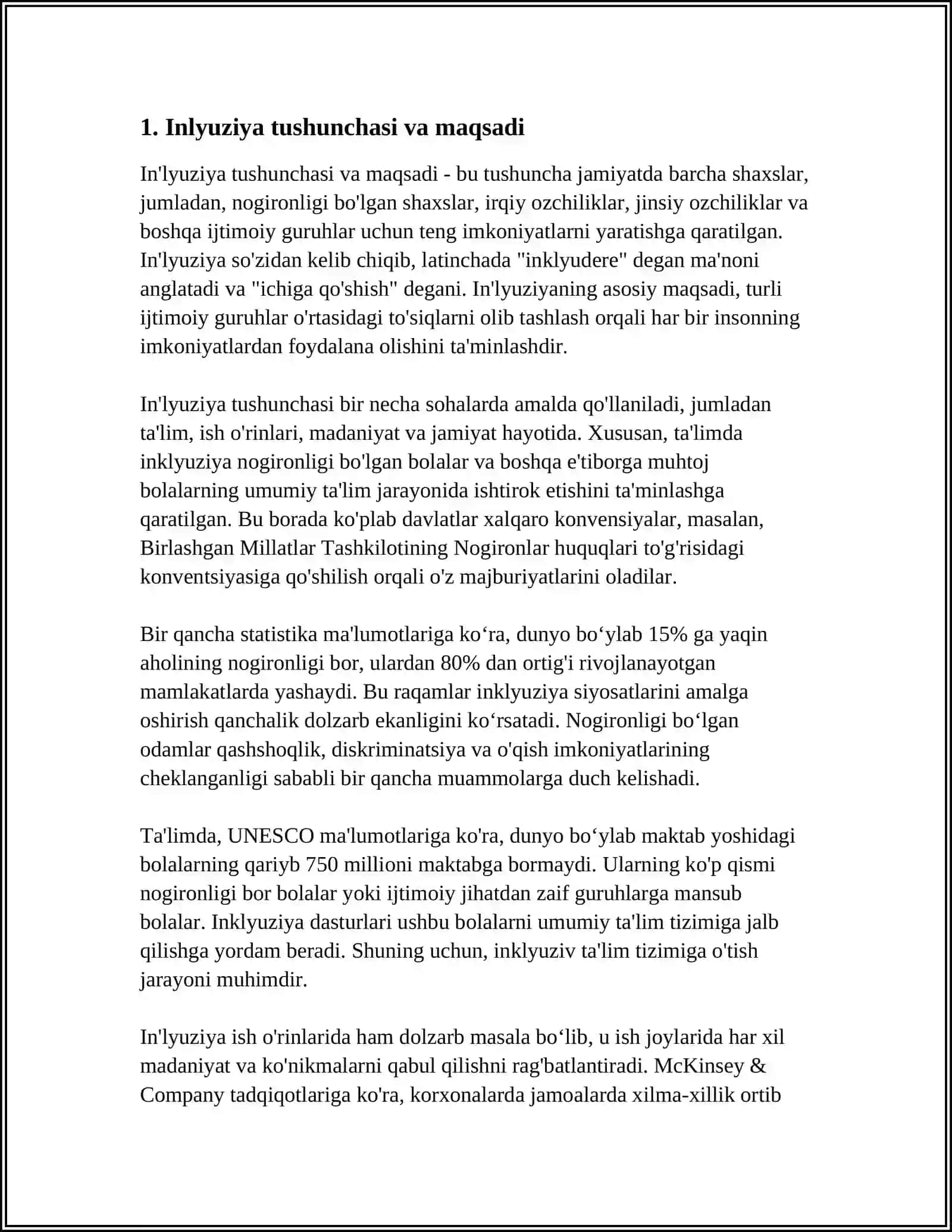 ALOHIDA TA'LIM EHTIYOJLARI BO'IGAN BOLANI SAMARALI INLYUZIYASI UCHUN ICHKI SHAROITLAR 4