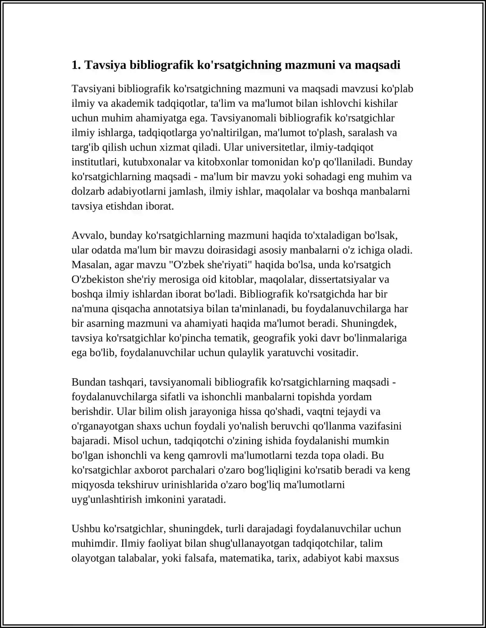 TAVSIYA BIBLAGRAFIK KOʻRSATGICH TUZISH 4