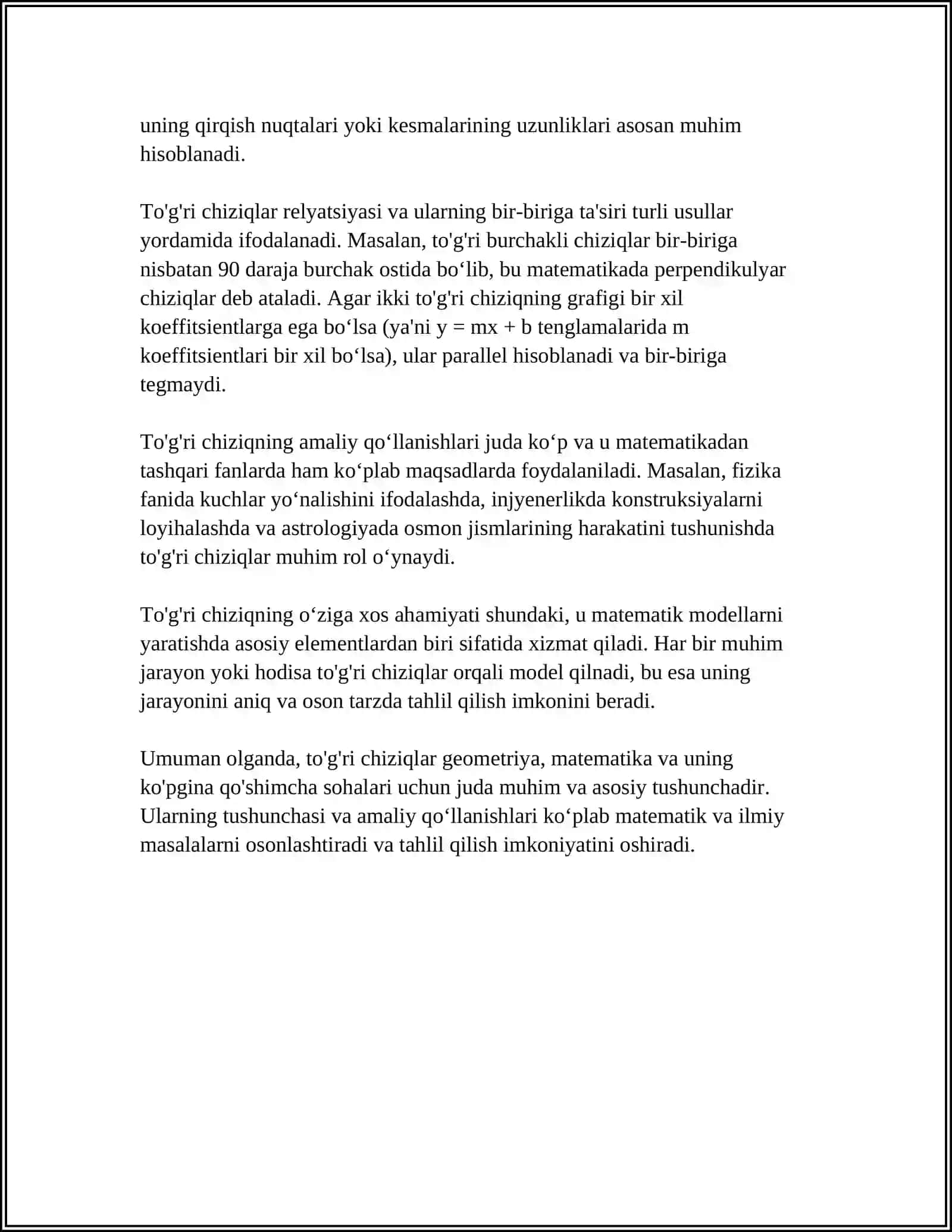 TEKISLIKDA TO‘G‘RI CHIZIQLARNING UMUMIY TENGLAMASI 4