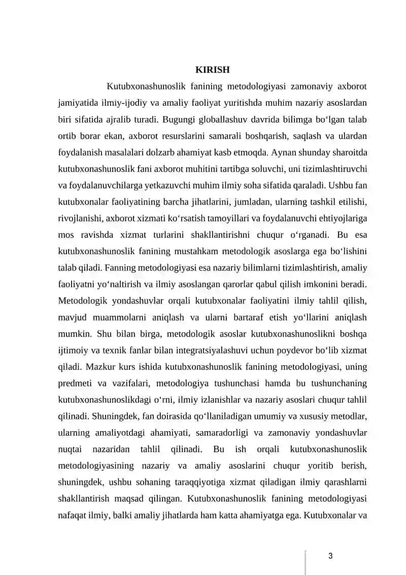 KUTUBXONASHUNOSLIK FANINING METODOLOGIYASI 4