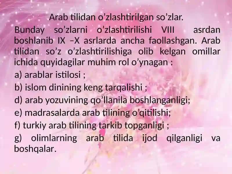O’zbek tilining izohli lug’atida arabcha so’zlarning qo’llanilishi 4