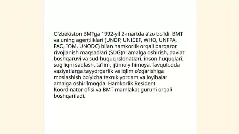Oʻzbekiston va Jahon Hamjamiyati 4
