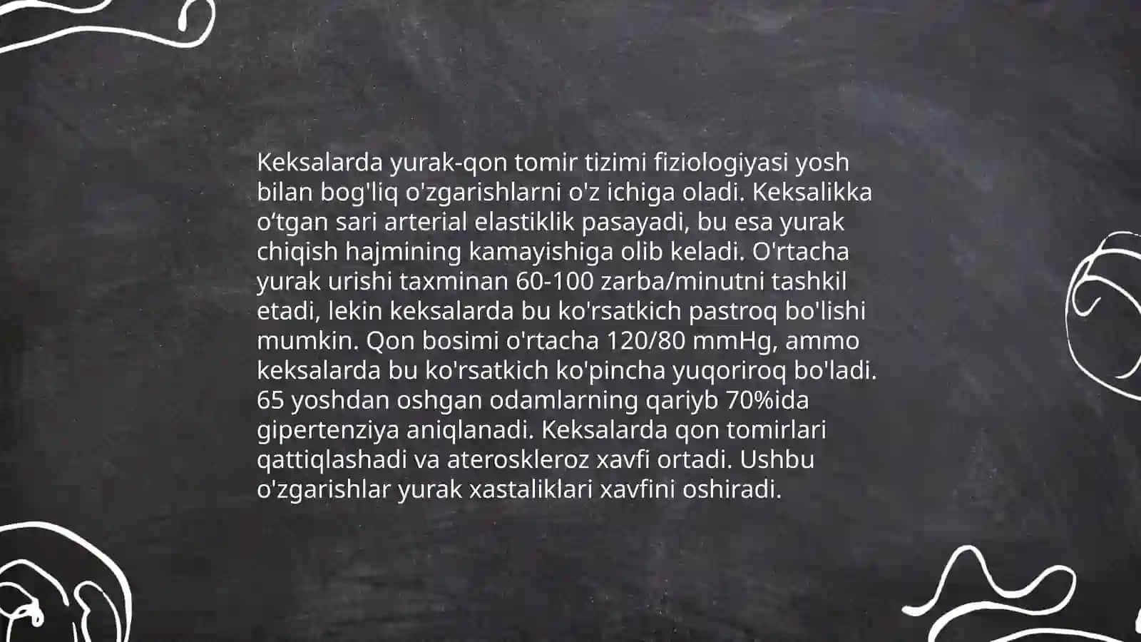 Keksa bemor. Keksa organizmning fiziologik xususiyatlari 4