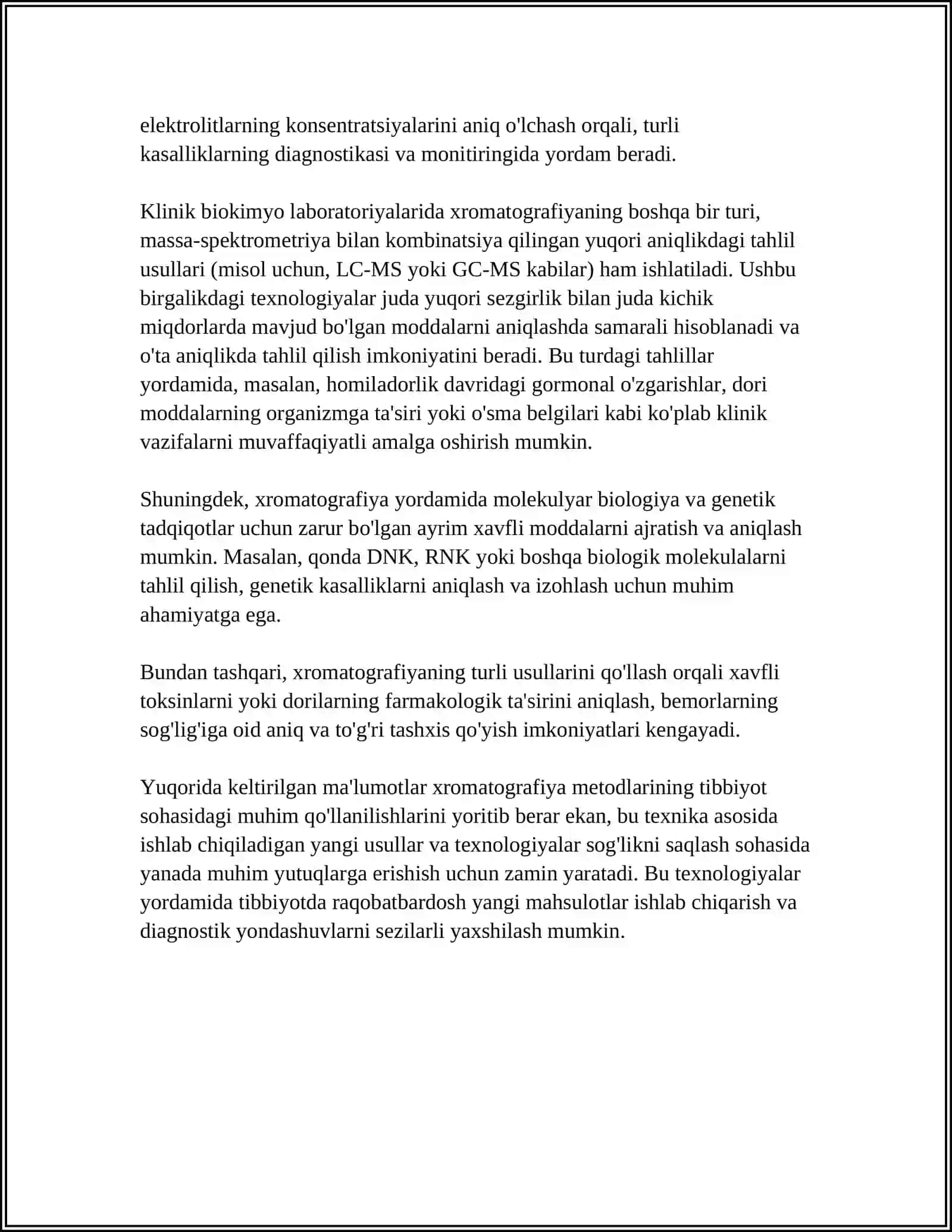 XROMOTOGRAFIYANING YIBBIY IZLANISHLARDAGI IMKONIYATLAR 4