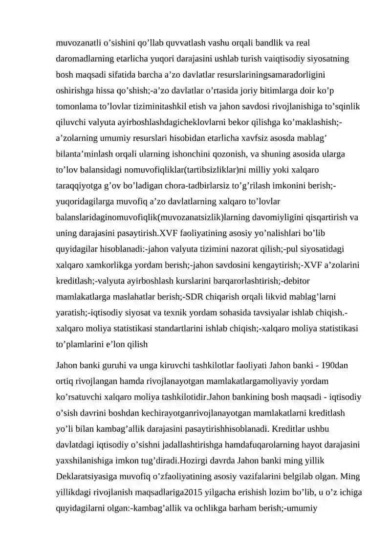 Xalqaro moliya tashkilotlarining tasniflanishi va umumiy tavsifi 4