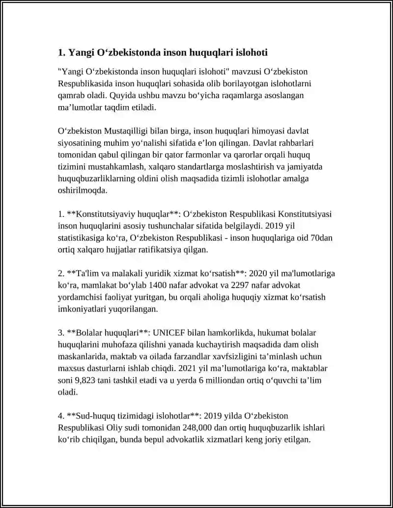 YANGI ÓZBEKISTONDA INSON HAQ-HUQUQLARI VA ERKINLIKLARI KAFOLATINING YARATILISHI 4