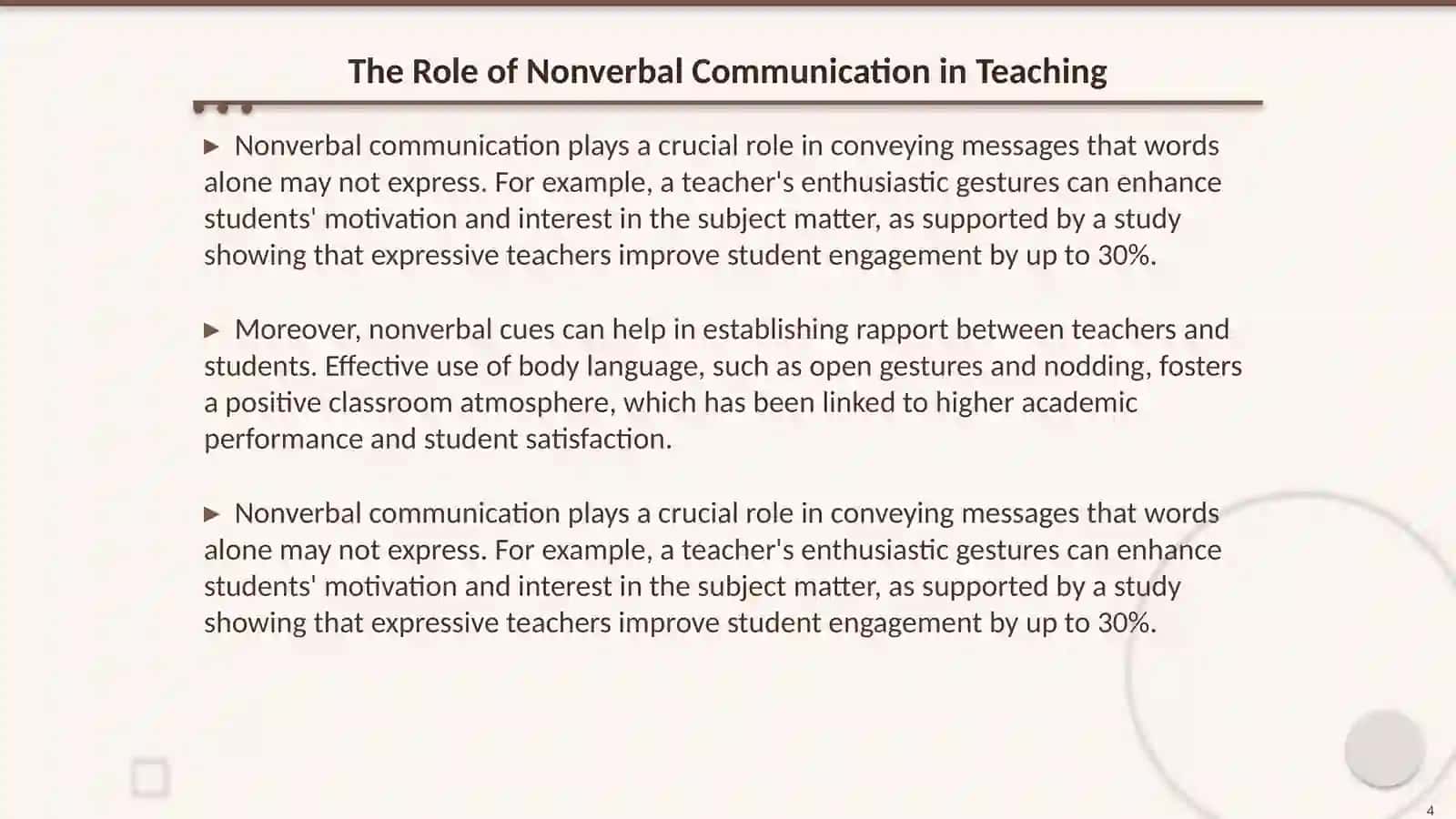 Body language of teachers 4