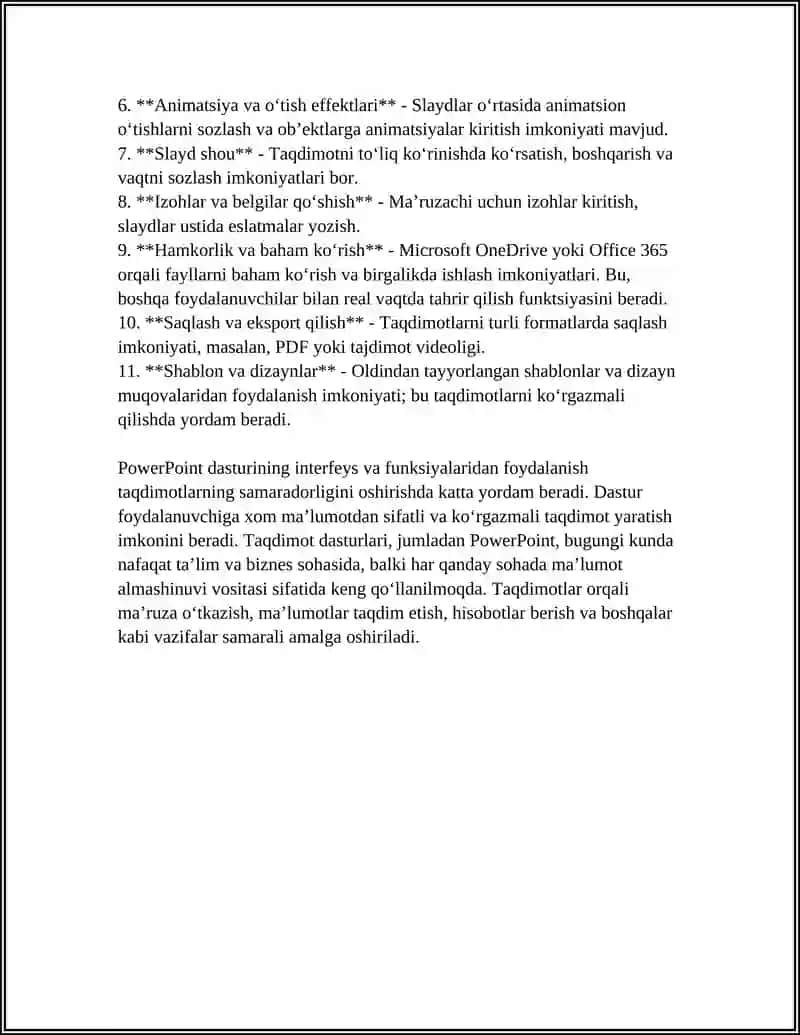 PowerPoint: asosiy funksiyalar va interfeysi 4
