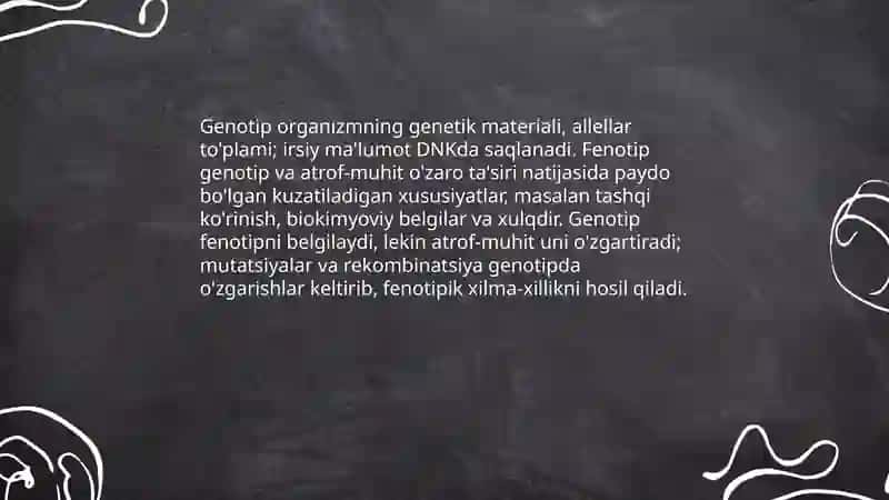 Irsiyat va o’zgaruvchanlik 4