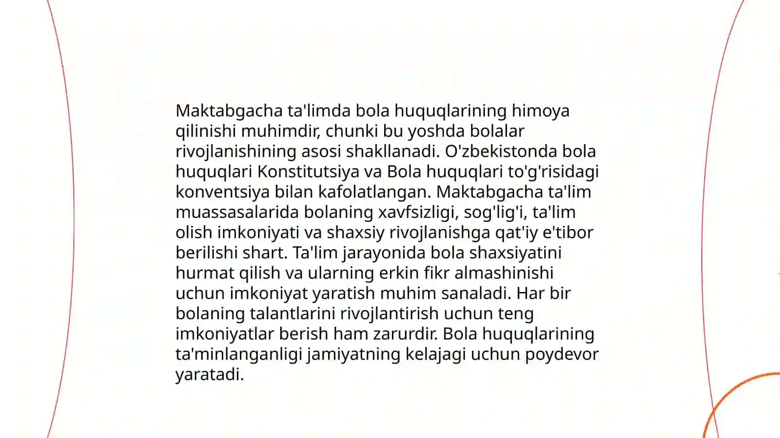 Maktabgacha ta'lim muassasalarida "Bola huquqlari tog'risidagi"BMT konvensiyadan foydalanish 4