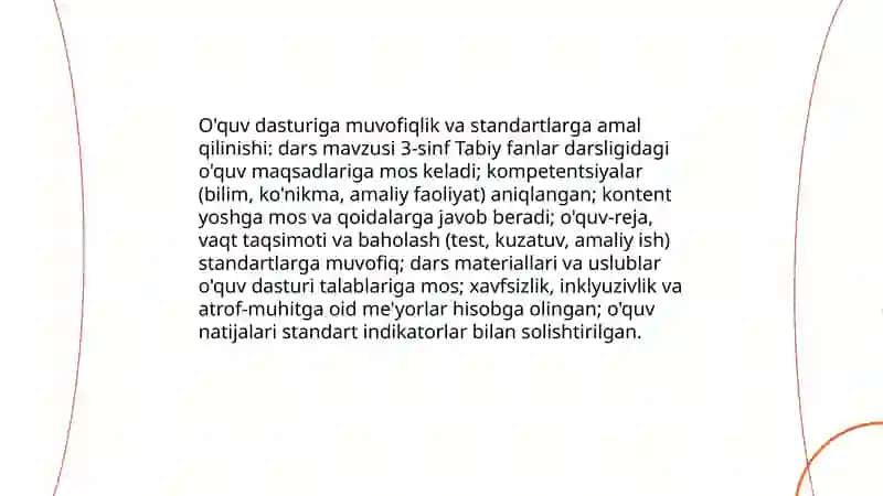 3-sinf "Tabiy fanlar"darsini tahlil qilish va taqriz yozish 4