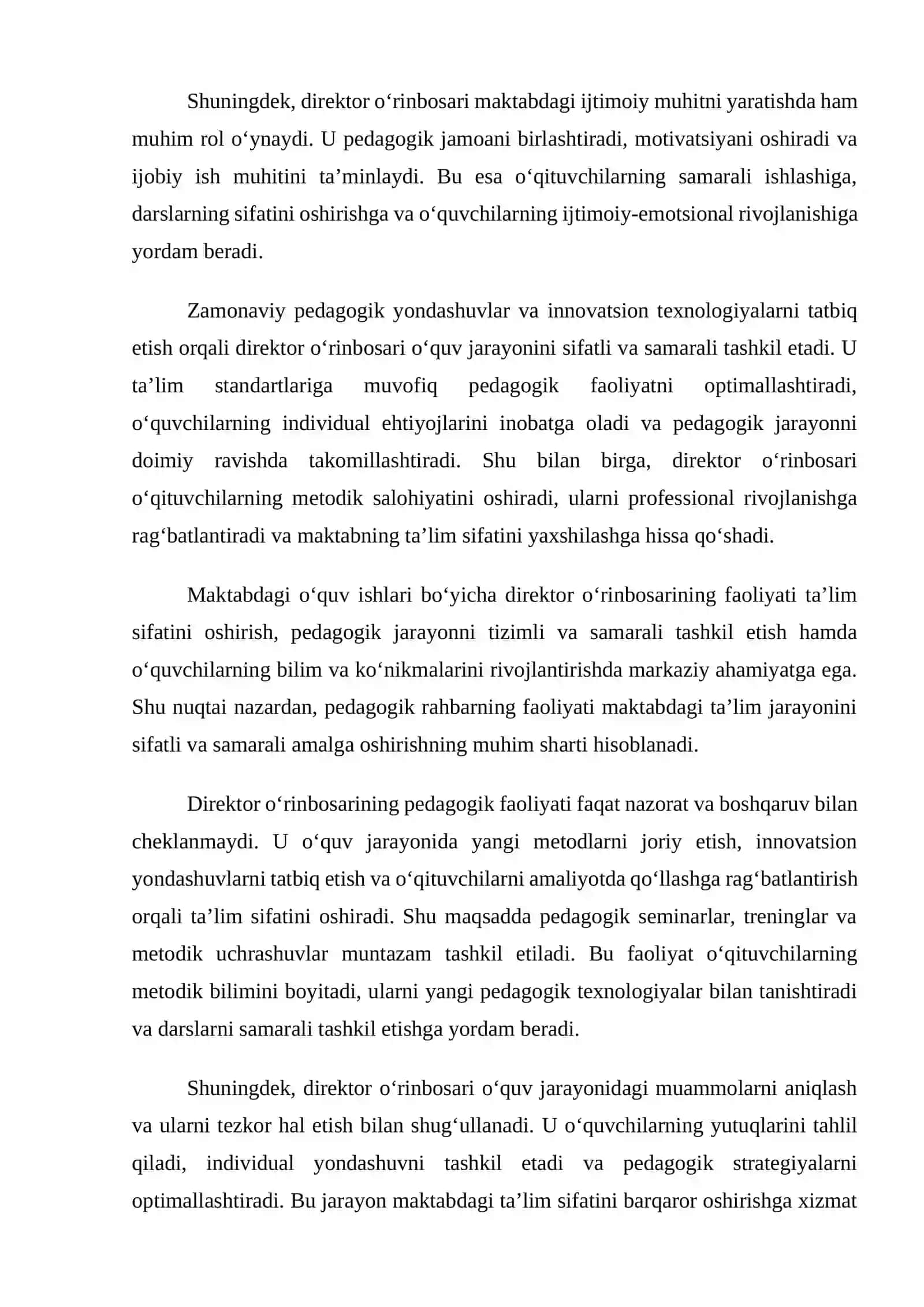 O‘quv ishlari bo‘yicha direktor o‘rinbosarining pedagogik faoliyati va ta’lim sifatini oshirishdagi roli 4