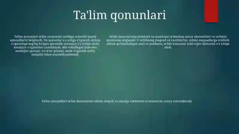 Tarbiya Jarayonining Mohiyati Va Mazmuni. Tarbiya Qonuniyatlari Va Tamoyillari 4