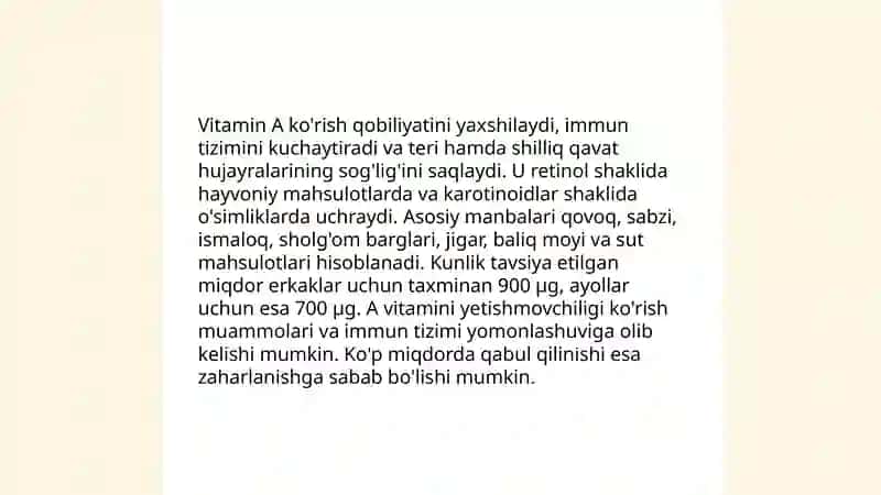 Vitaminsimon moddalar. Avitaminlar 4