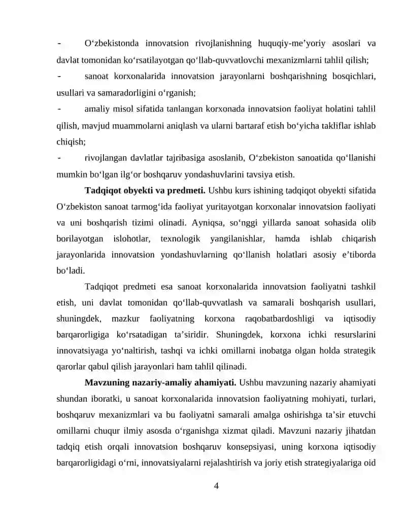 SANOAT KORXONALARIDA INNOVATSION FAOLIYATNI QO‘LLAB-QUVVATLASH VA BOSHQARISHNING AHAMIYATI 4
