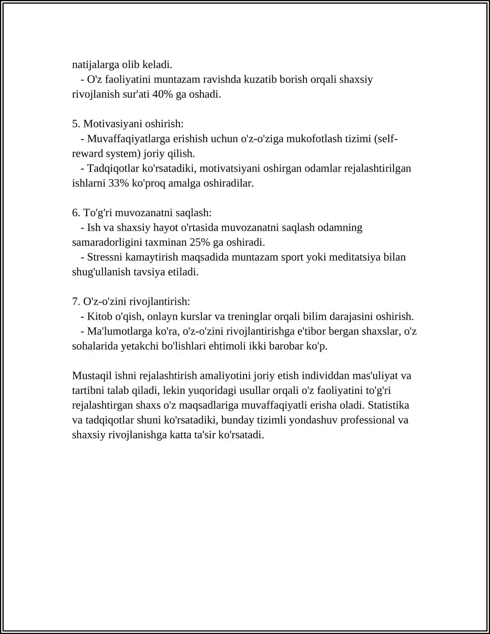 ONA TILI VA ÕQITISH SAVODXONLIGI DARSLSRIDA MUSTAQIL ISHNI TASHKIL ETISH 4