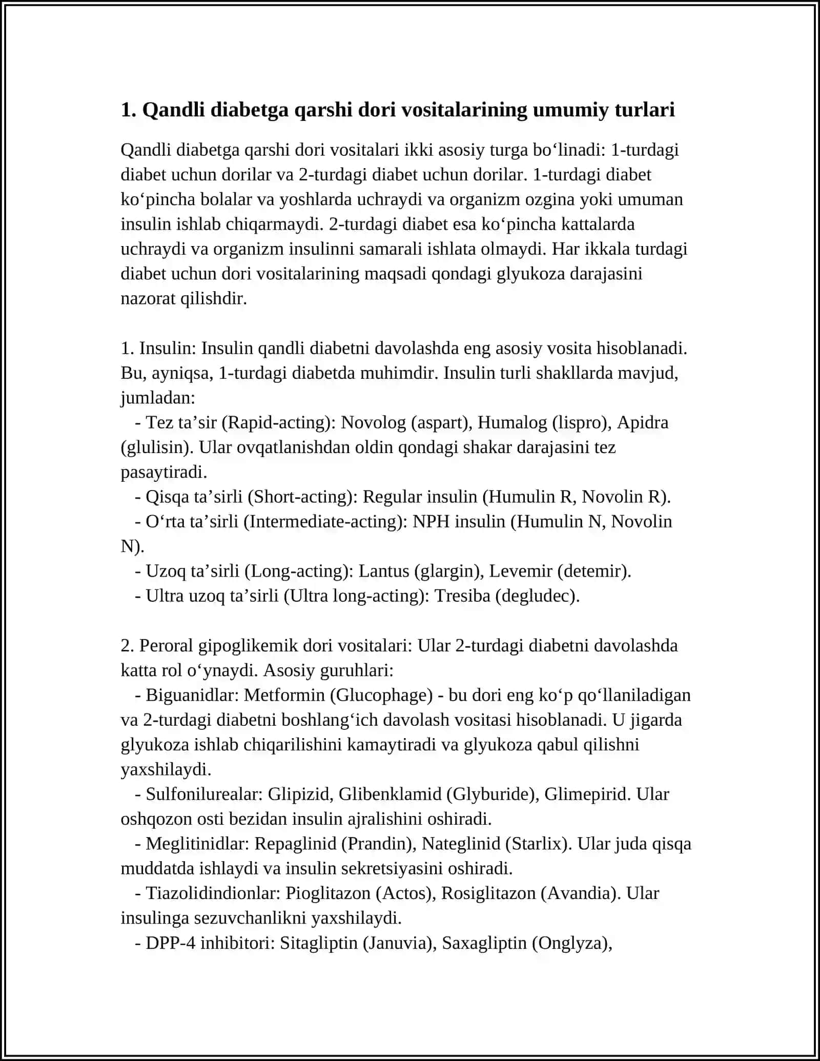 QANDLI DIABETGA QARSHI DORI VOSITALARI BILAN ZAHARLANISH HOLATLARI. ULARNING TAHLILI 4