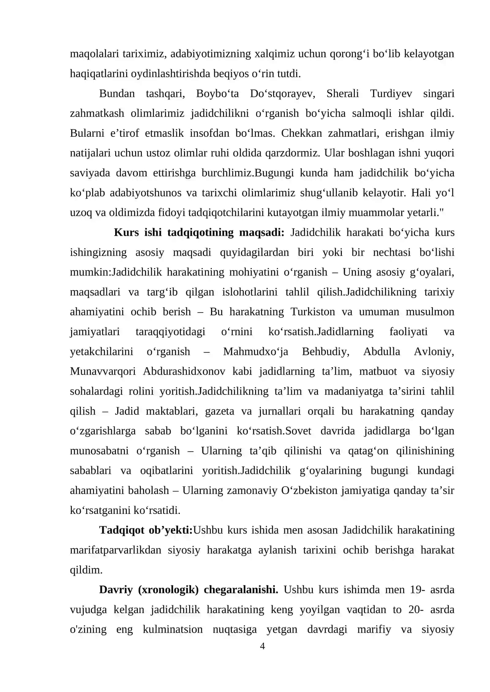 Jadidchilik harakatining ma’rifatparvarlikdan siyosiy harakatga aykanishi kurs ishlari 4
